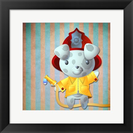 Framed Little Firemans Helper Print