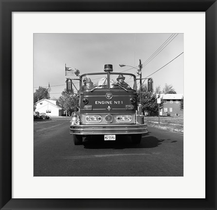 Framed Fire engine on road Print