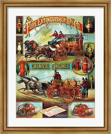 Framed Fire Extinguisher Mfg. Co., Advertising Poster, ca. 1890 Print