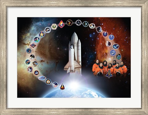 Framed Space Shuttle Columbia Tribute Poster Print