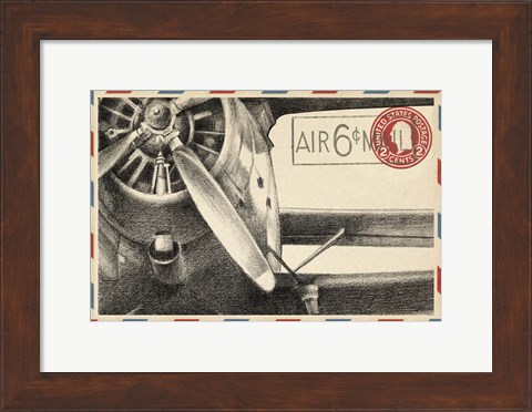 Framed Small Vintage Air Mail II Print