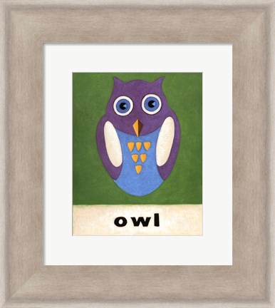 Framed O is for Owl Print