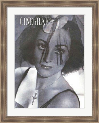 Framed Joan Crawford CINEGRAF Magazine Print