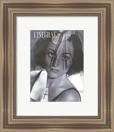 Framed Joan Crawford CINEGRAF Magazine Print