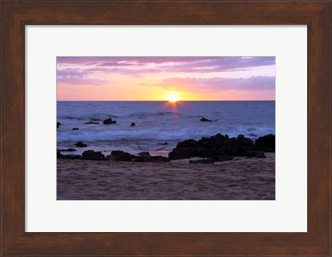 Framed Keawakapu Beach Sunset Long Exposure Print