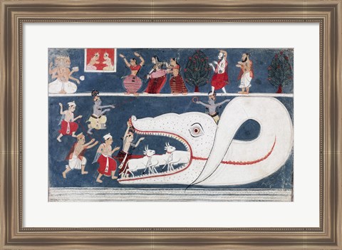 Framed Krishna Kills Aghasura Print