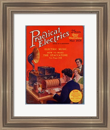 Framed Practical Electrics March 1924 Cover Print