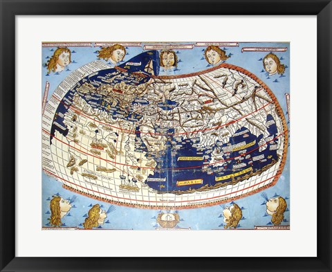 Framed Ptolemaic Map Print