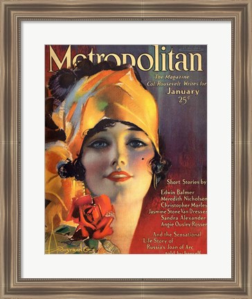 Framed Rolf Armstrong Metropolitan Jan 1919 Print