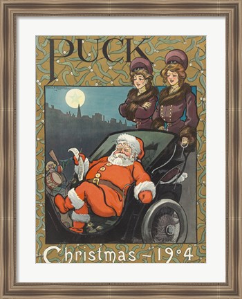 Framed Santa 1904 Puck Cover Print