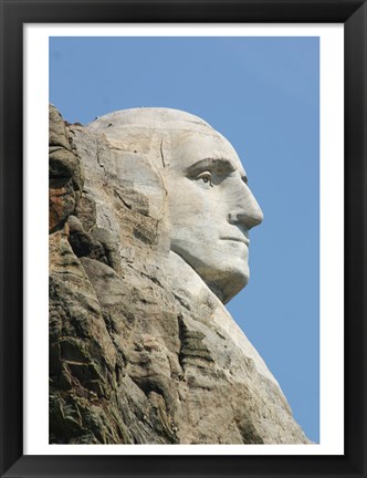 Framed Sideview of George Washington Statue at Mt Rushmore Print