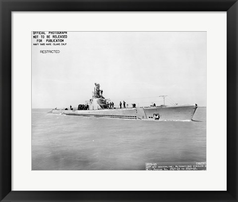 Framed USS Whale Early US  Submarine Print