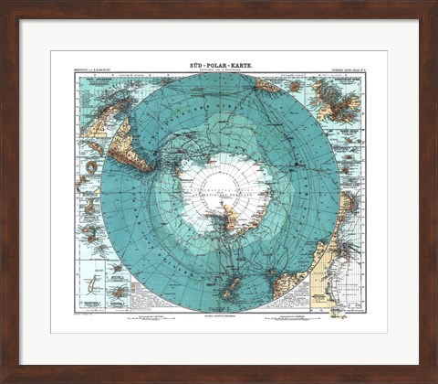 Framed Antarctica 1912 Print