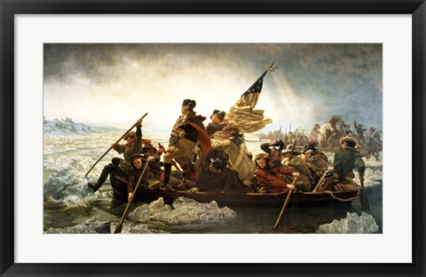 Framed Washington Crossing the Delaware by Emanuel Leutze, MMA-NYC, 1851 Print