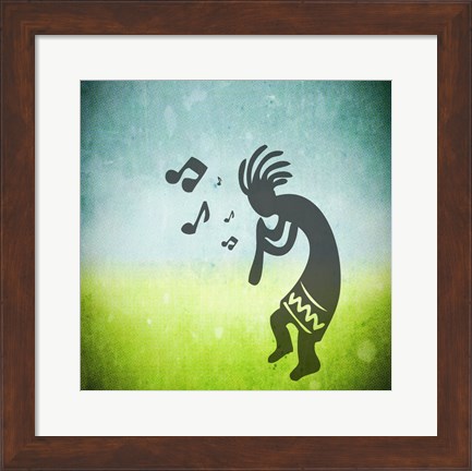 Framed Kokopelli Music I Print