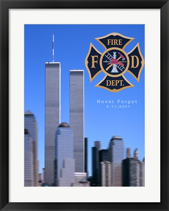 Framed 9/11 Never Forget Print