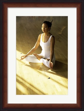 Framed High angle view of a young woman meditating Print