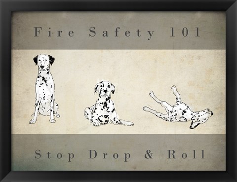 Framed Stop, Drop and Roll Print