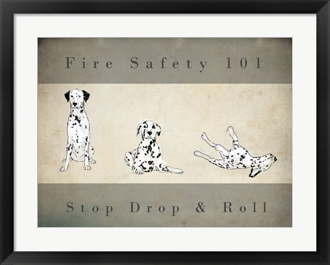 Framed Stop, Drop and Roll Print