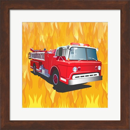 Framed Fire Truck Print