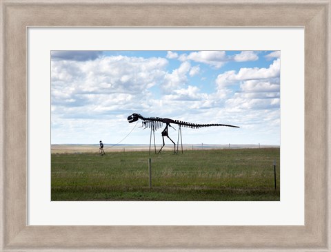 Framed Dinosaur Sculpture Print