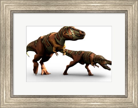 Framed T Rex Pair Print