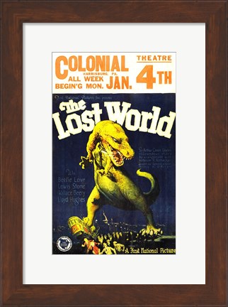 Framed Lost World Film Poster, 1925 Print