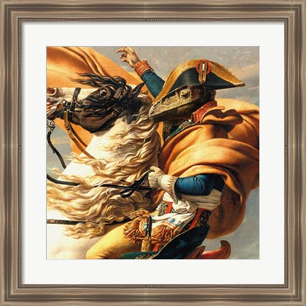 Framed Napoleon Raptor Crossing the Alps Print
