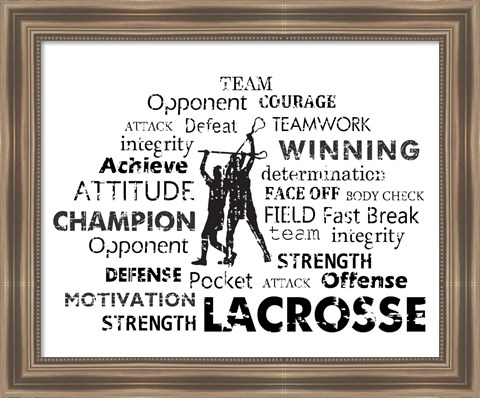 Framed Lacrosse Text Print