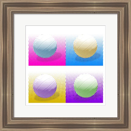 Framed Volleyball Pop Squares Print