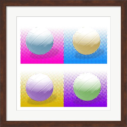 Framed Volleyball Pop Squares Print