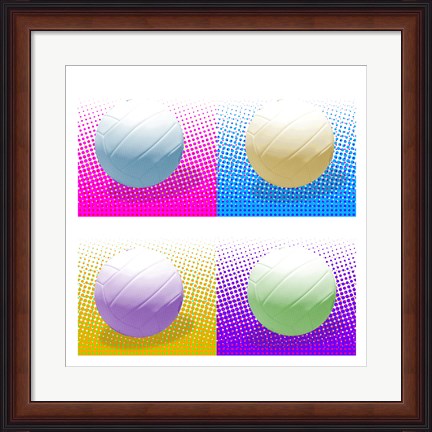 Framed Volleyball Pop Squares Print