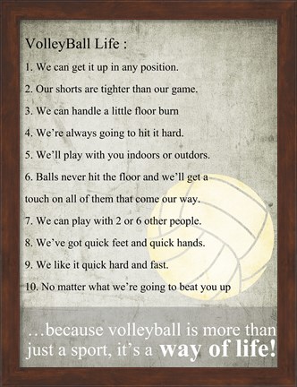 Framed Volleyball Life Print