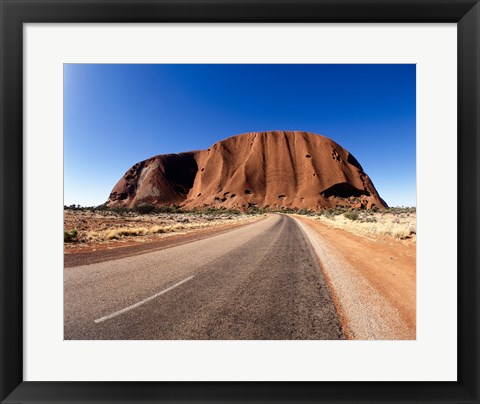 Framed Road passing through a landscape, Ayers Rock, Uluru-Kata Tjuta National Park, Australia Print