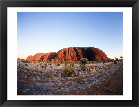 Framed Rock formation on a landscape, Ayers Rock, Uluru-Kata Tjuta Park Print