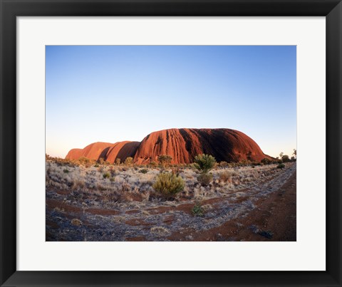 Framed Rock formation on a landscape, Ayers Rock, Uluru-Kata Tjuta Park Print