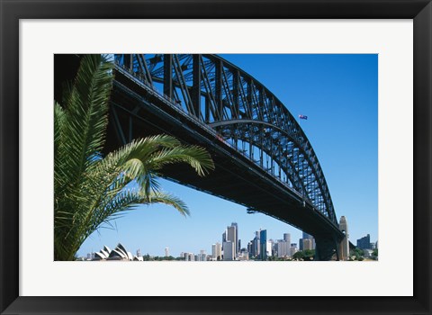 Framed Low angle view of a bridge, Sydney Harbor Bridge, Sydney, New South Wales, Australia Print