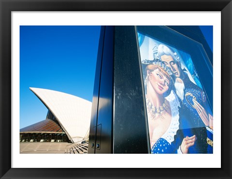 Framed Poster in front of an opera house, Sydney Opera House, Sydney, Australia Print