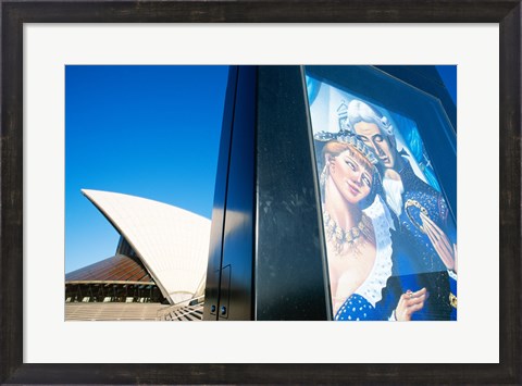 Framed Poster in front of an opera house, Sydney Opera House, Sydney, Australia Print