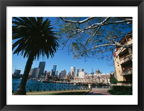 Framed Buildings on the waterfront, Sydney, New South Wales, Australia Print