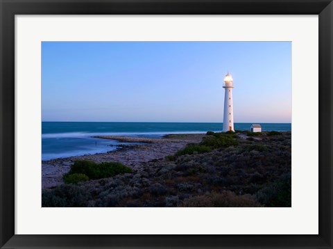 Framed Lighthouse on the coast, Point Lowly Lighthouse, Whyalla, Australia Print