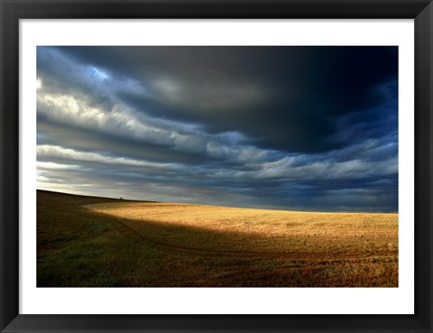 Framed Storm clouds over a landscape, Eyre Peninsula, Australia Print