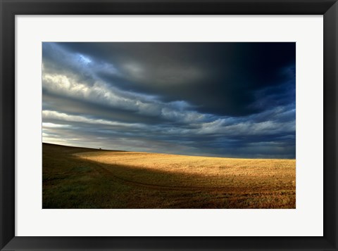 Framed Storm clouds over a landscape, Eyre Peninsula, Australia Print