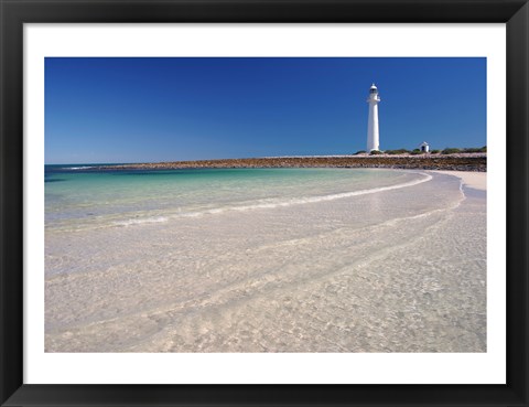 Framed Lighthouse on the coast, Point Lowly Lighthouse, Whyalla, Australia Print