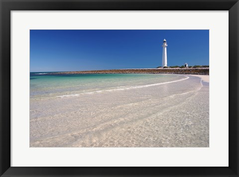 Framed Lighthouse on the coast, Point Lowly Lighthouse, Whyalla, Australia Print