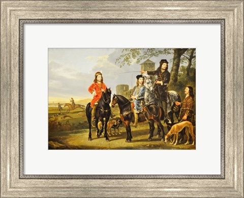 Framed Aelbert Cuyp, Starting For  the Hunt Crop Print