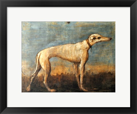 Framed Greyhound, Giandomenico Tiepolo Print