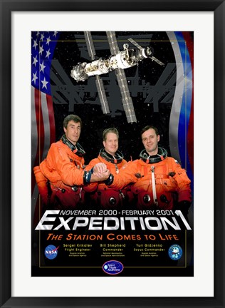 Framed Expedition 1 Crew Poster Print