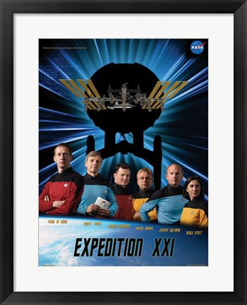 Framed Expedition 21 Star Trek Crew Poster Print