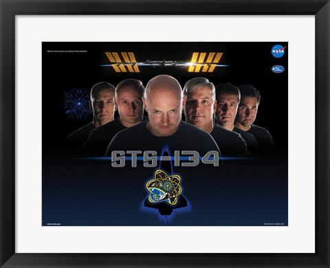 Framed NASA STS-134 Official Mission Poster Print